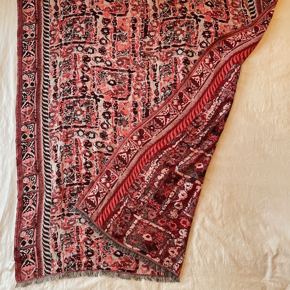 Pretty boho style red and black John Lewis shawl/wrap. Easy to dress up or down! - Picture 8 of 9